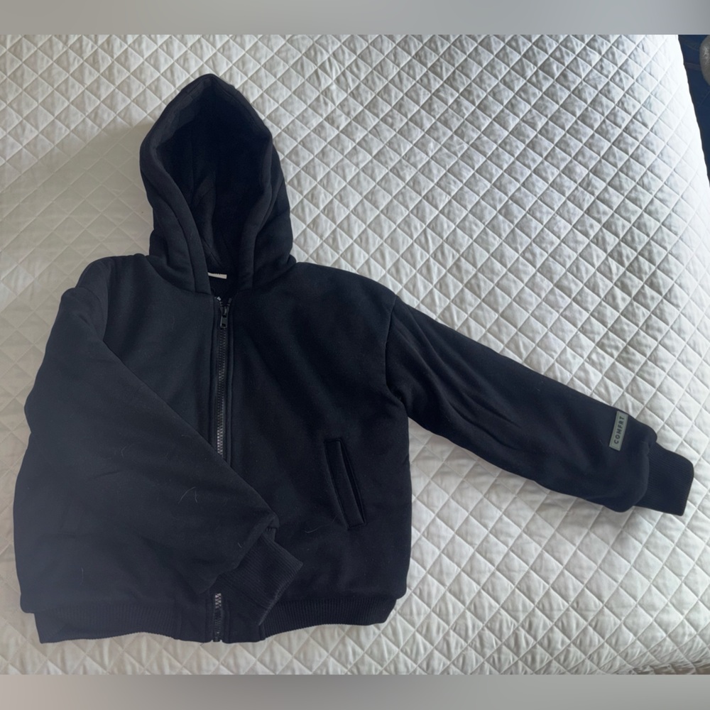 Kids Comfrt Black Zip-Up Weighted Hoodie Sweatshirt